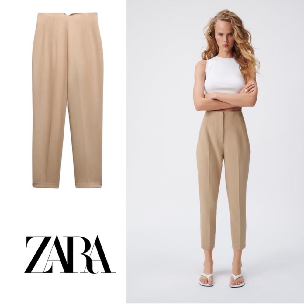 Zara Beige Cropped Women's Pants